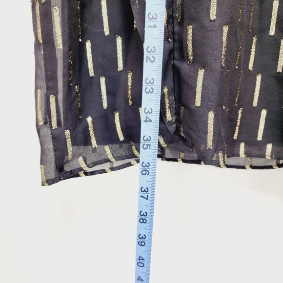 WorthingtoMid Dress Womens Sleeveless Black Metallic Ruffle Size 6 - Picture 9 of 14